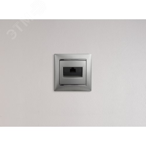 Розетка компьютерная RJ45 категория 6 UTP с захватами алюминий VALENA - фото 7