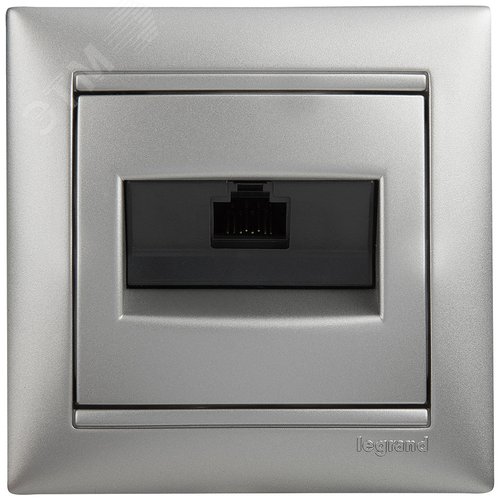 Розетка компьютерная RJ45 категория 6 UTP с захватами алюминий VALENA - фото 8