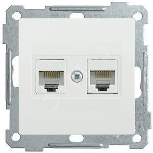 РK10-2-Б Розетка двухместная компьютерная RJ45 Cat5e BOLERO белая IEK (EKB25-K01) - IEK (ИЭК)