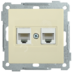РK10-2-Б Розетка двухместная компьютерная RJ45 Cat5e BOLERO кремовый IEK (EKB25-K33) - IEK (ИЭК)