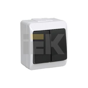 ГЕРМЕС Выкл-ль 2-кл нар. черн. IP44 (ВС20-2-0-ГЧ) - IEK (ИЭК)