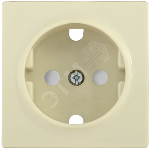 Накладка розетка с заземляющим контактом с защитными шторками BOLERO кремовый (ENB21-R-K33)
