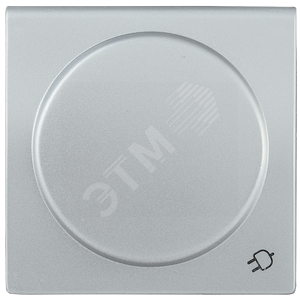 Накладка розетка с заземляющим контактом с крышкой BOLERO серебряный (ENB31-R-K23)