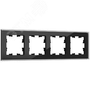 BRITE Рамка 4 поста РУ-4-2-БрЧ стекло черный - IEK (ИЭК)