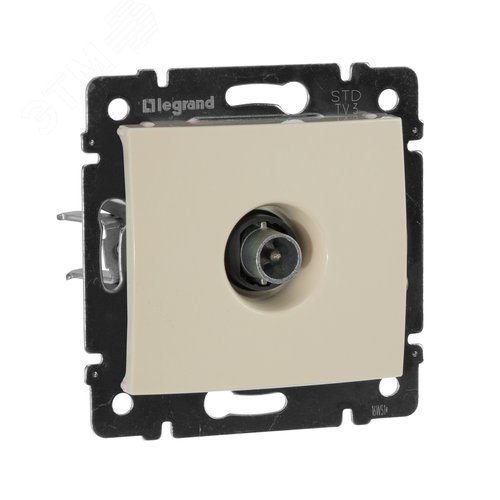 Розетка TV проходная слоновая кость VALENA