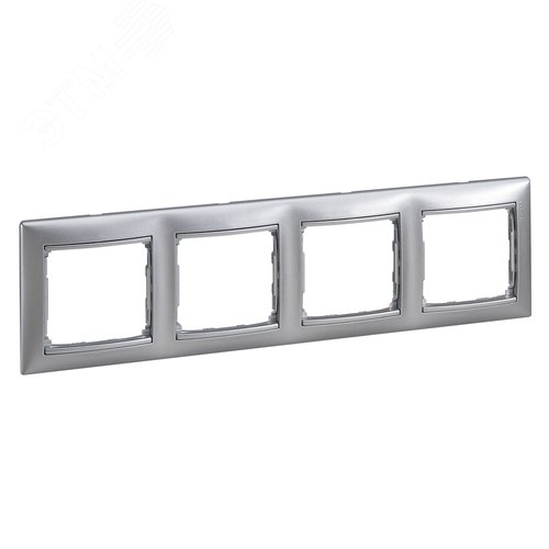 Рамка 4-местная алюминий VALENA