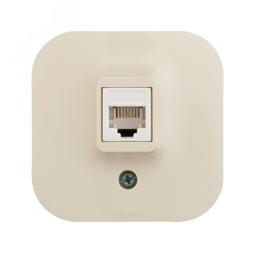 Розетка для открытой установки компьютерная RJ45 кат.5E UTP слоновая кость QUTEO 3