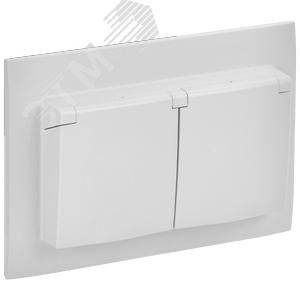 SKANDY Розетка 2-местная и крышкой 16А в сборе IP44 SK-R12W арктический белый IEK - IEK (ИЭК)