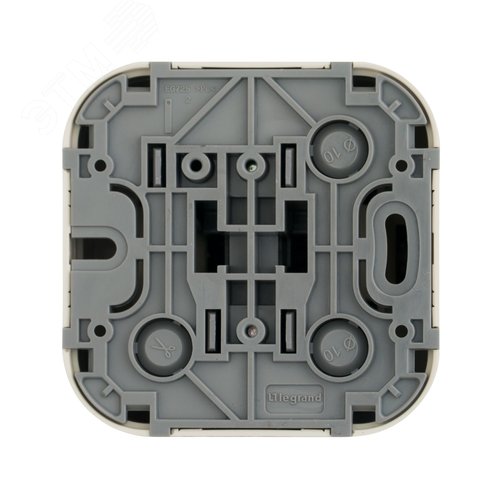 Выключатель 1-клавишный для открытой установки самовозвартный 6А безвинтовое крепление слоновая кость QUTEO 3