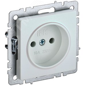 BRITE Розетка без заземления без защитных шторок 10А РС10-1-0-БрЖ жемчуг - IEK (ИЭК)
