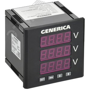 Вольтметр цифровой щитовой трехфазный DO RS-485 96х96мм LED GENERICA - IEK (ИЭК)