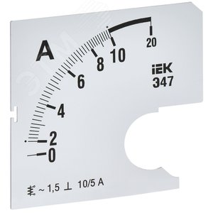 Шкала сменная для амперметра Э47 10/5А класс точности 1,5 72х72мм - IEK (ИЭК)