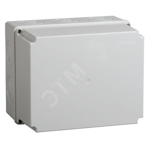 Коробка КМ41344 распаячная для открытой проводки 240х195х165мм IP55 (RAL7035 монтажная плата кабельные вводы 5 шт) - IEK (ИЭК)