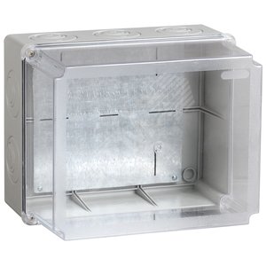 Коробка КМ41348 распаячная для открытой проводки 240х195х165мм IP55 (RAL7035 монтажная плата кабельные вводы 5 шт) - IEK (ИЭК)