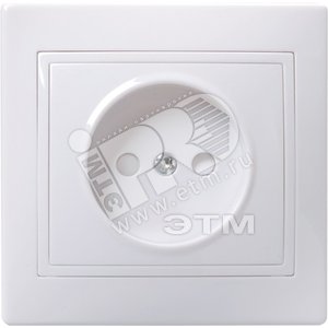 KVARTA Розетка 1-местная без заземления с защитными шторками 10А РСш10-2-КБ белый GENERICA