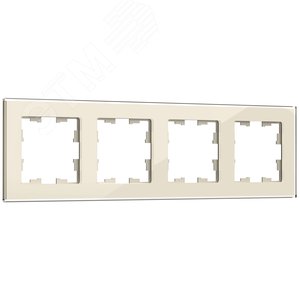BRITE Рамка 4 поста РУ-4-2-БрВа стекло ванильный - IEK (ИЭК)