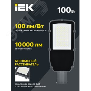 Светильник LED консольный уличный ДКУ 1002-100Д 5000К IP65 серый 3