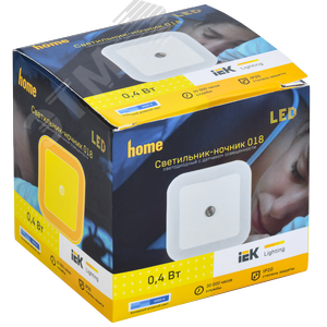 LIGHTING Светильник-ночник светодиодный 018 квадрат с датчиком освещенности 220В IEK - фото 2