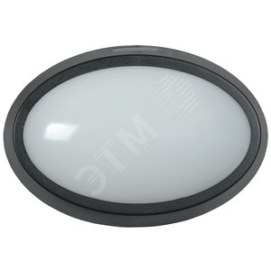 Светильник светодиодный ДБП-12w 4000K 840Лм IP65 овальный пластиковый черный