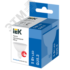Лампа светодиодная MR16 софит 5Вт 230В 6500К GU5.3 3