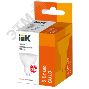 Лампа светодиодная PAR16 софит 5Вт 230В 3000К GU10 3