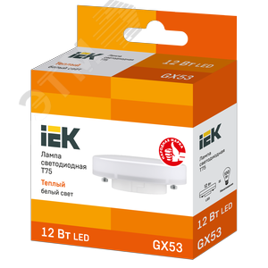 Лампа светодиодная T75 таблетка 12Вт 230В 3000К GX53 IEK 3