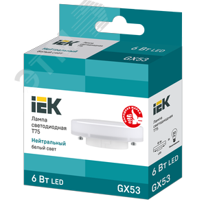 Лампа светодиодная T75 таблетка 6Вт 230В 4000К GX53 3