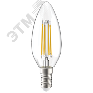 Лампа светодиодная C35 свеча прозрачная 7Вт 230В 4000К E14 серия 360 град 2
