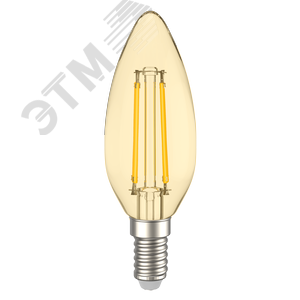 Лампа светодиодная C35 свеча золото 5Вт 230В 2700К E14 серия 360 град 2