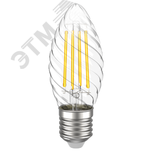 Лампа светодиодная CT35 свеча витая прозрачная 5Вт 230В 4000К E27 серия 360 град 2