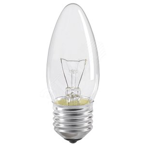 Лампа накаливания декоративная ДС 60вт B35 230в Е27 свеча (LN-C35-60-E27-CL) - IEK (ИЭК)