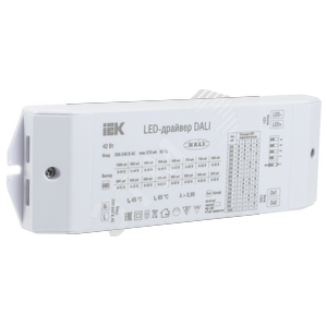 Драйвер для светильника светодиодного DALI настраиваемая сила тока 250-1000мА диапазон напряжения 9-52В DC IEK