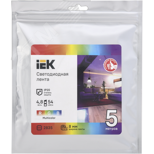 Лента светодиодная 5 м LSR-2835RGB54-4,8-IP20-12В 3