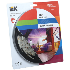 Лента светодиодная LEDх54/м 5м 4.8w/m 12в IP65 RGB eco - IEK (ИЭК)