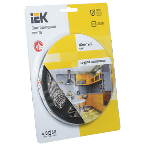 Лента светодиодная LEDх60/м 5м 4.8w/m 12в желтый eco - IEK (ИЭК)