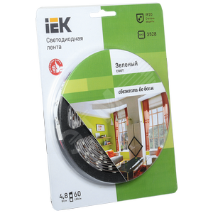 Лента светодиодная LEDх60/м 5м 4.8w/m 12в зеленый eco (LSR1-5-060-20-1-05) - IEK (ИЭК)