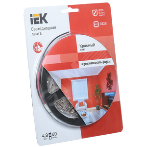 Лента светодиодная LEDх60/м 5м 4.8w/m 12в красный eco - IEK (ИЭК)