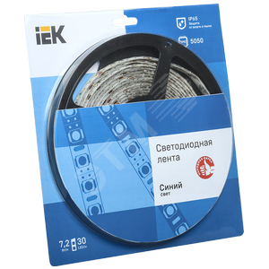 Лента светодиодная LEDх60/м 5м 4.8w/m 12в синий eco - IEK (ИЭК)