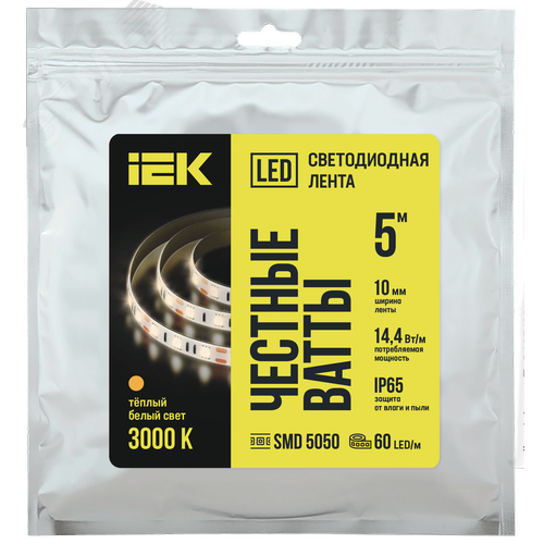 Лента светодиодная 5 м LSR-5050WW60-14,4-IP65-12В - IEK (ИЭК)