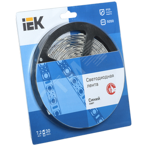 Лента светодиодная LEDх30/м 5м 7.2w/m 12в синий - IEK (ИЭК)