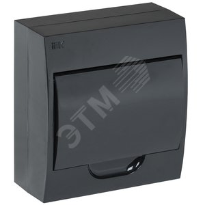 Корпус модульный пл. нав. ЩРН-П-8 черный черн. дв. IP41 IEK (MKP13-N-08-41-K02)