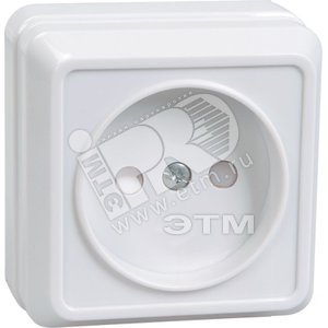 ОКТАВА Розетка без заземления сошторками наружная 10А кремовый