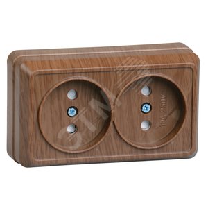 ОКТАВА Розетка наружная с заземлением дуб