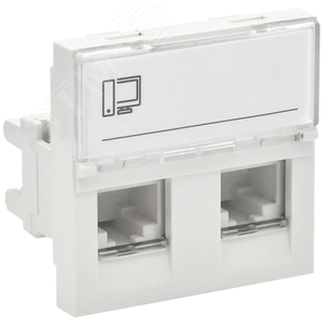PRIMER РКИ-22-00-П-6 Розетка RJ45 кат.6 (2модуля /2входа) белая | PR-KK40D-RI-0-2-2C06U-K01 | IEK - IEK (ИЭК)