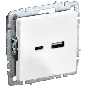 BRITE Розетка USB A+C 18Вт РЮ11-1-БрБ белый - IEK (ИЭК)