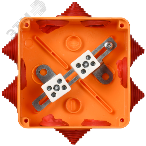 Коробка распаячная огнестойкая ПС 100х100х50мм 4P 4мм2 IP55 6 вводов 3