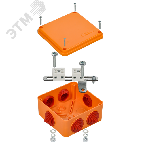 Коробка распаячная огнестойкая ПС 100х100х50мм 4P 4мм2 IP55 6 вводов 5