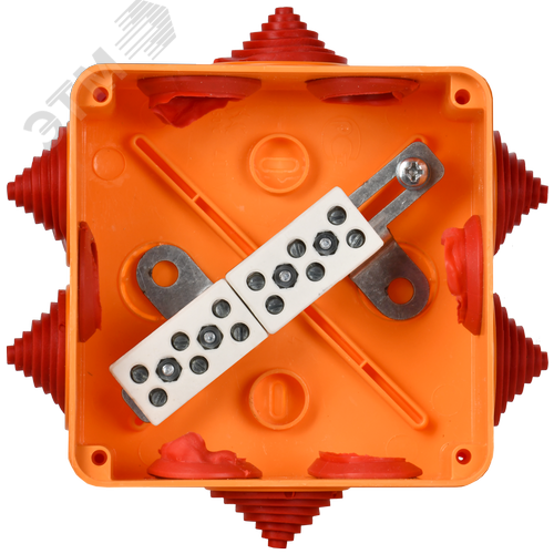 Коробка распаячная огнестойкая ПС 100х100х50мм 6P 4мм2 IP55 6 вводов 3