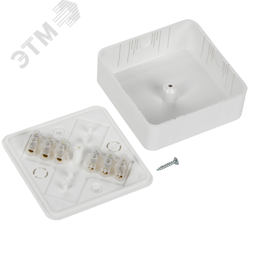 Коробка распределительная КМ41216-01 75х75х28мм  белая с контактной группой 5