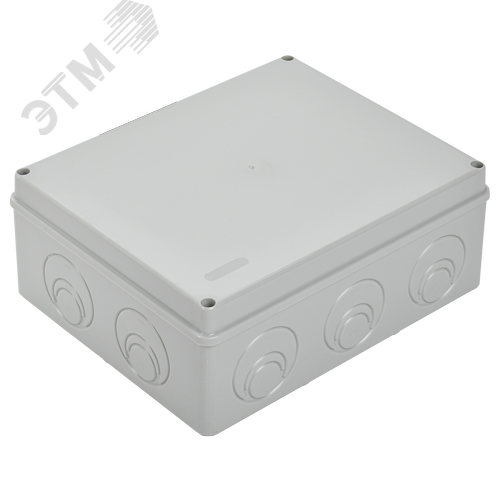 Коробка КМ41271 распаячная для открытой проводки 240х195х90мм IP44 RAL7035 кабельные вводы 4